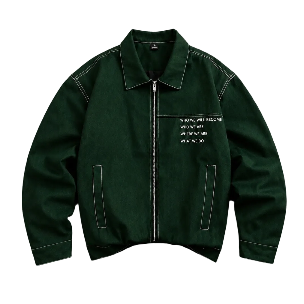 Veste zippée kaki minimaliste