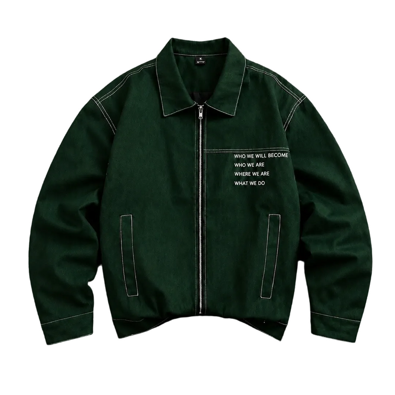 Veste zippée kaki minimaliste