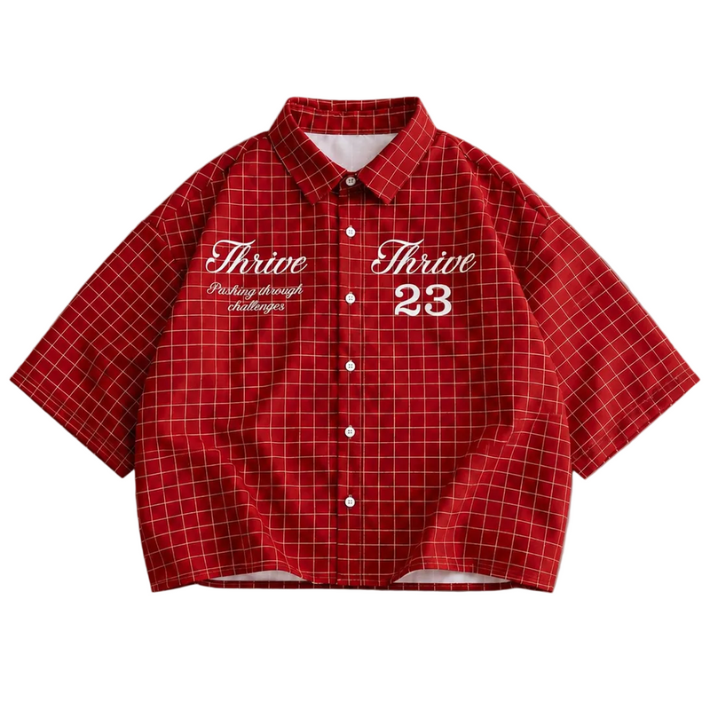 Chemise oversize carreaux “Thrive 23”