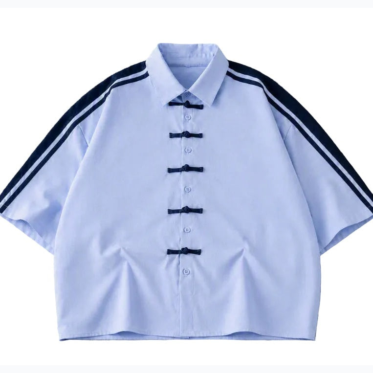 Chemise Oversize Boutons Frog Asiatique | Y2k Corner